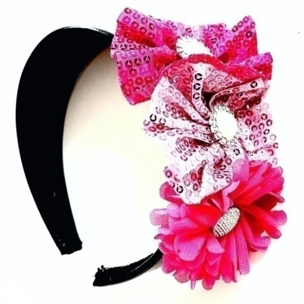 5 for $25!  Sparkle /Sequin/Pearl Headband Embellishment, Bow, Flowers!
